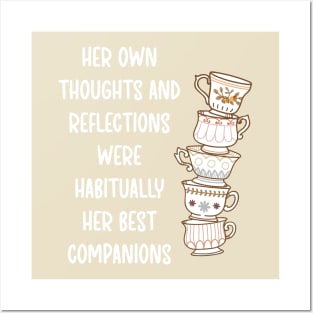 Jane Austen Teacup Stack (Earth Tones) Posters and Art